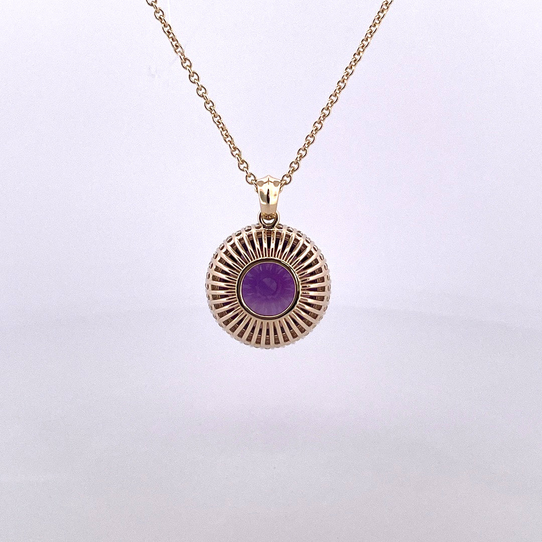 P2648 Checkerboard faceted Amethyst cluster pendant
