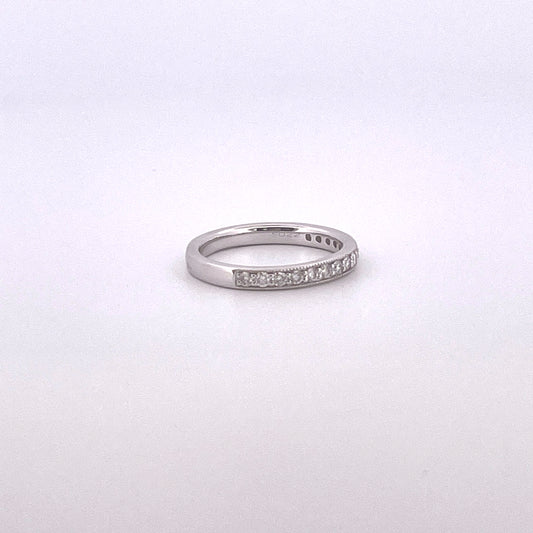 R0764 18ct Diamond White gold mill grained half hoop 0.40ct R5022FI/S