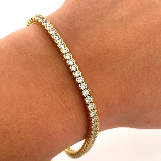 B1228 gold plated c.z tennis bracelet
