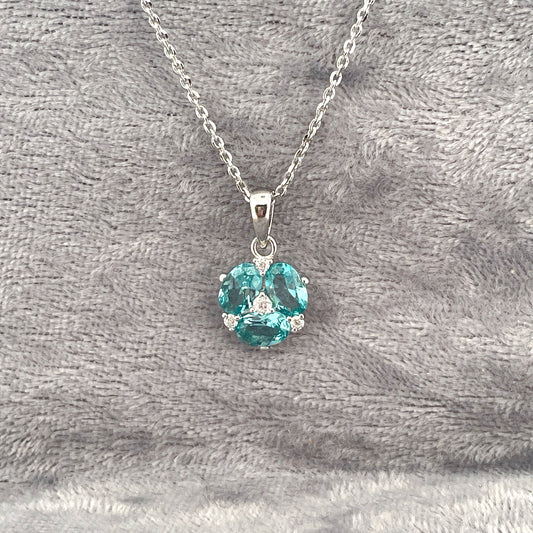 P2810 Silver blue c.z flower style