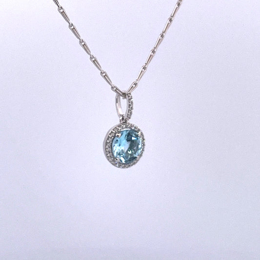 P2598 Blue topaz and Diamond cluster