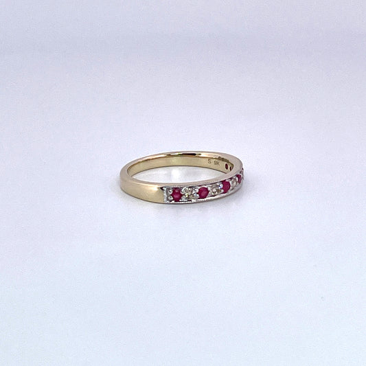 R0842 9ct Ruby and Diamond eternity