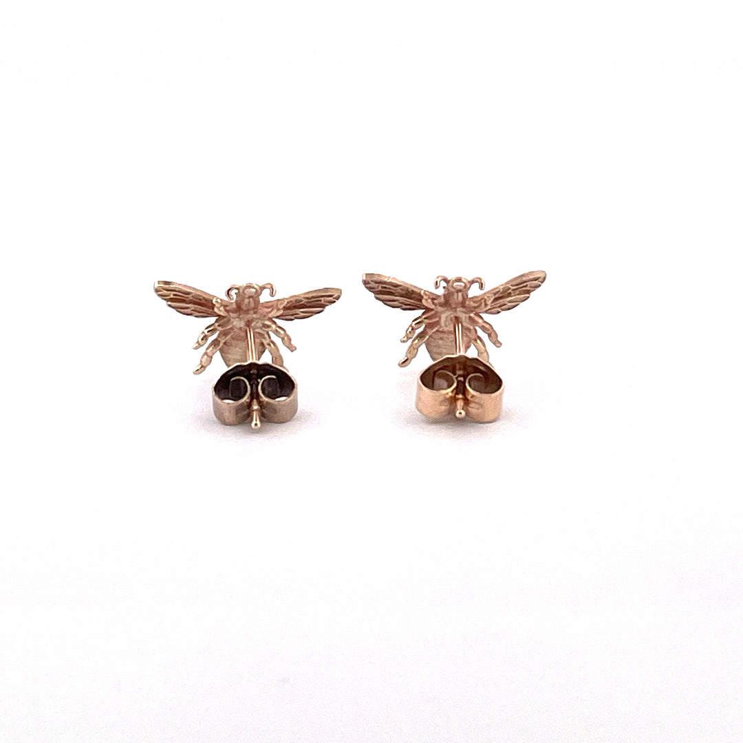 E3945 9ct Gold bee studs