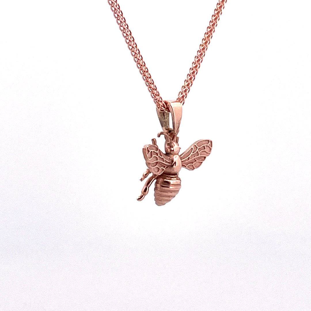 P2680 9ct rose gold bee pendant