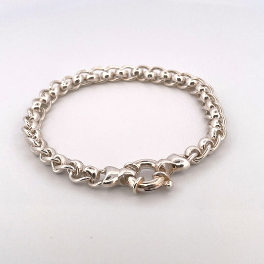 B1081 Silver roller curb bracelet