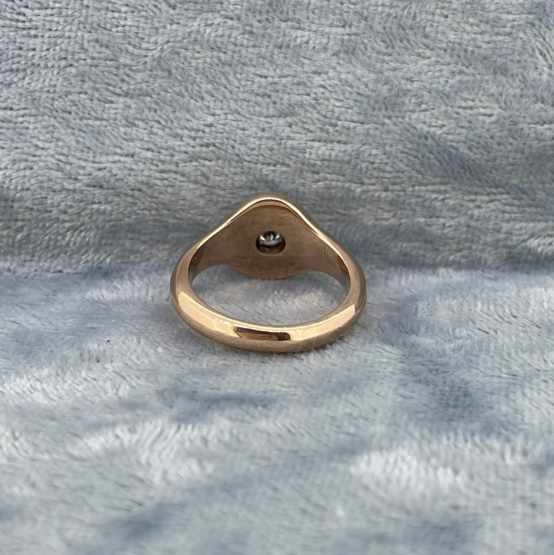 R0669 9ct Diamond Oval face rose gold S10H