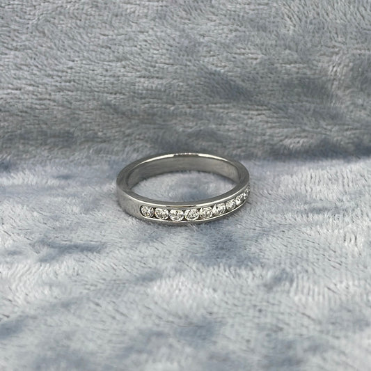 R0343 plat Diamond 13 st channel set wed 0.49ct LWA4568