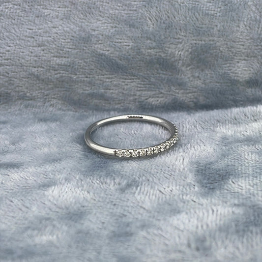 R0729 18ct Diamond 0.16 Delicate claw set half hoop white R285AD1/B18W