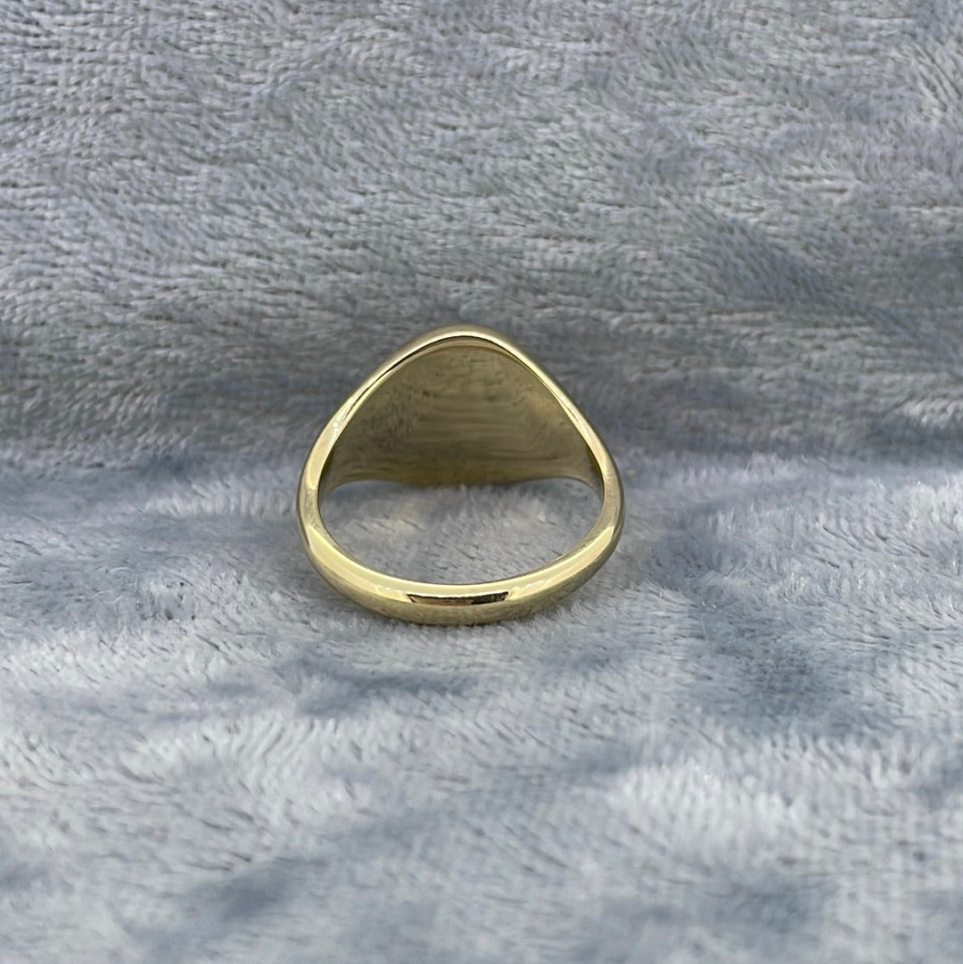 R0797 9ct Signet ring Size K S9H 11x10