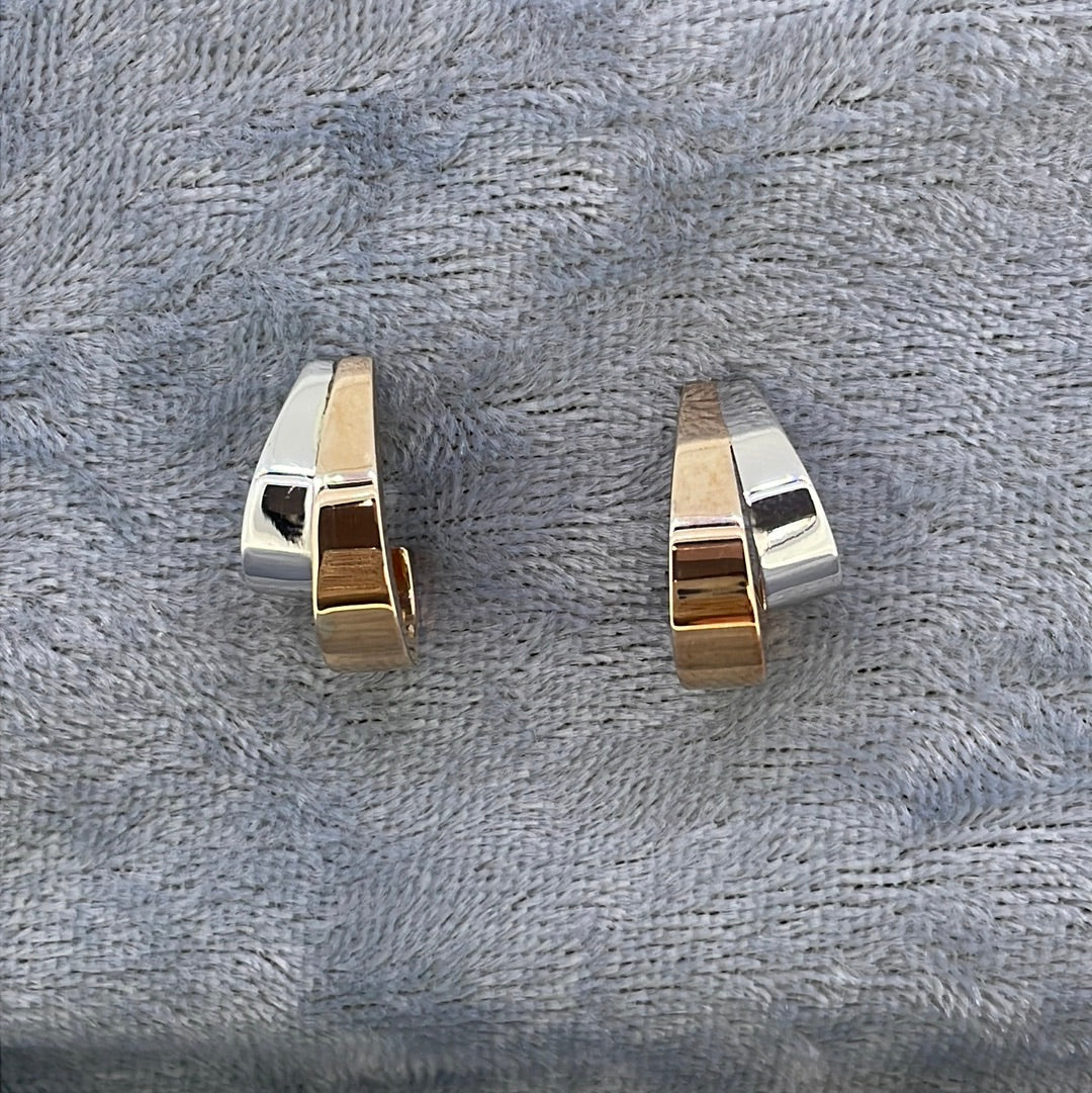 E3166 9ct Hoops Rose and white hoops KP02RW