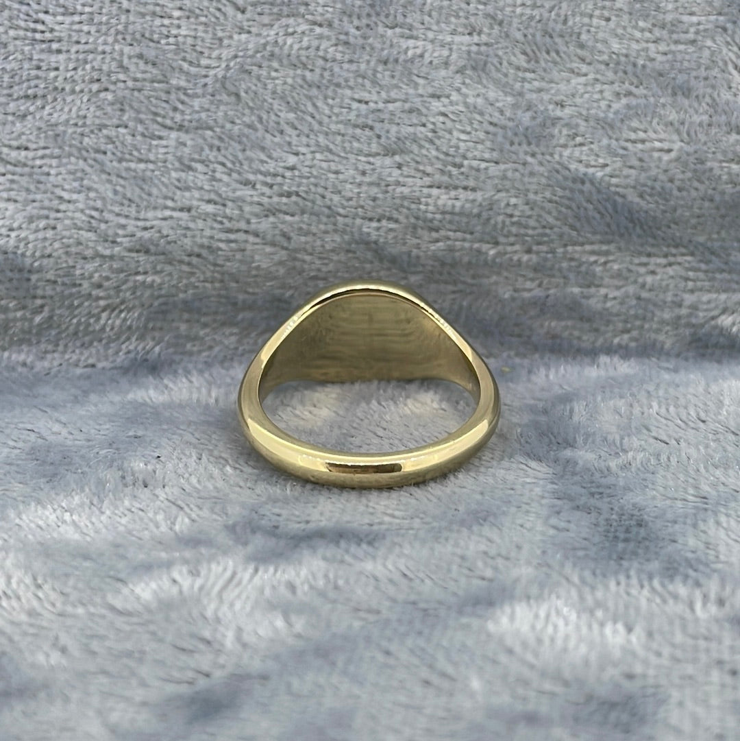 R0667 9ct Small cushion shaped signet ring S12H