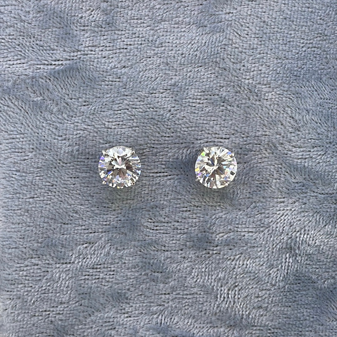 E3413 Sil Studs C.Z 8mm 4 claw BP6113