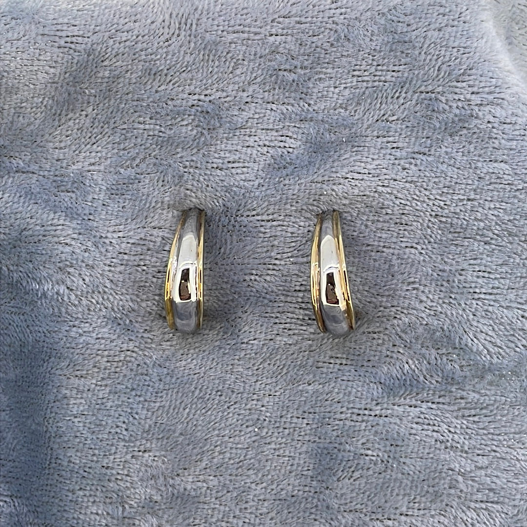 E3167 9ct Hoops White and yellow KM75