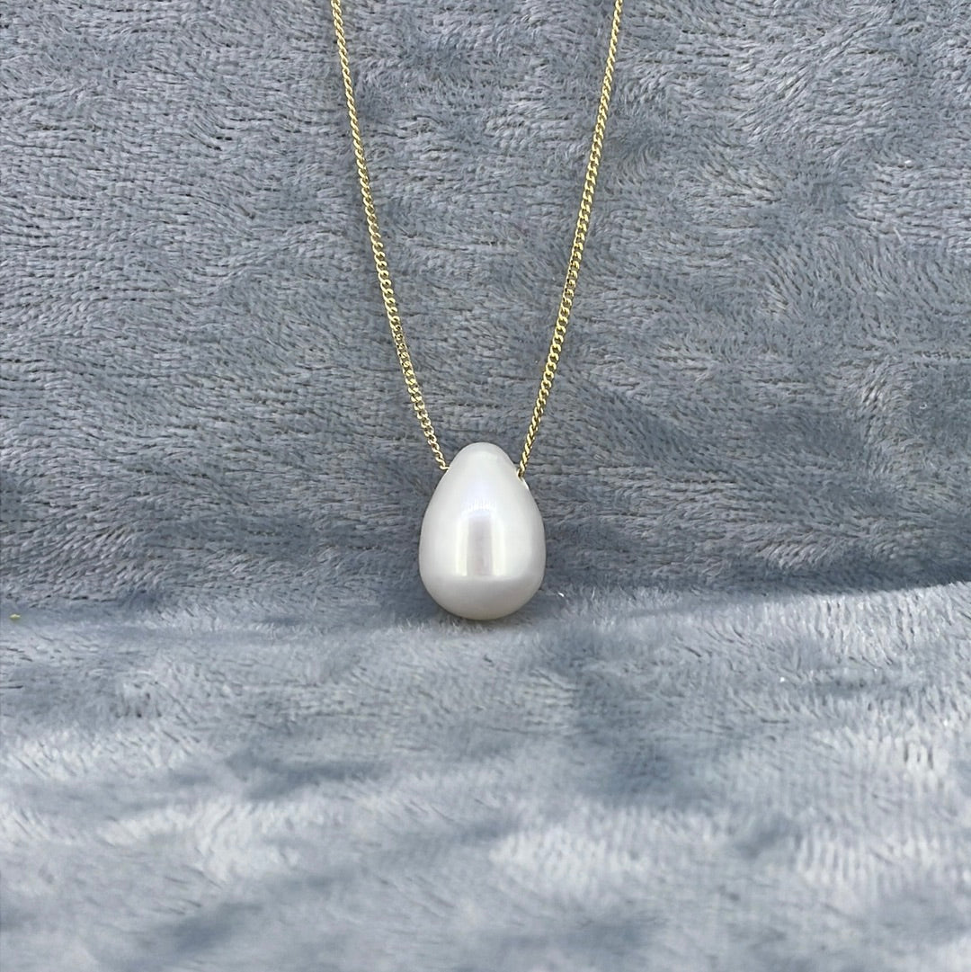 P2352 9ct Pearl Teardrop white Pearl slider PJR188YGWTD