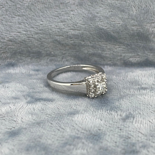 R0281 18ct Diamonds Princess cut cluster w/g 0.40ct R10210