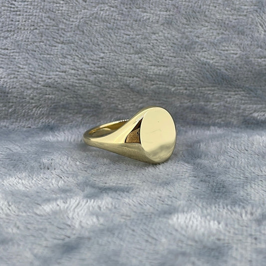 R0797 9ct Signet ring Size K S9H 11x10