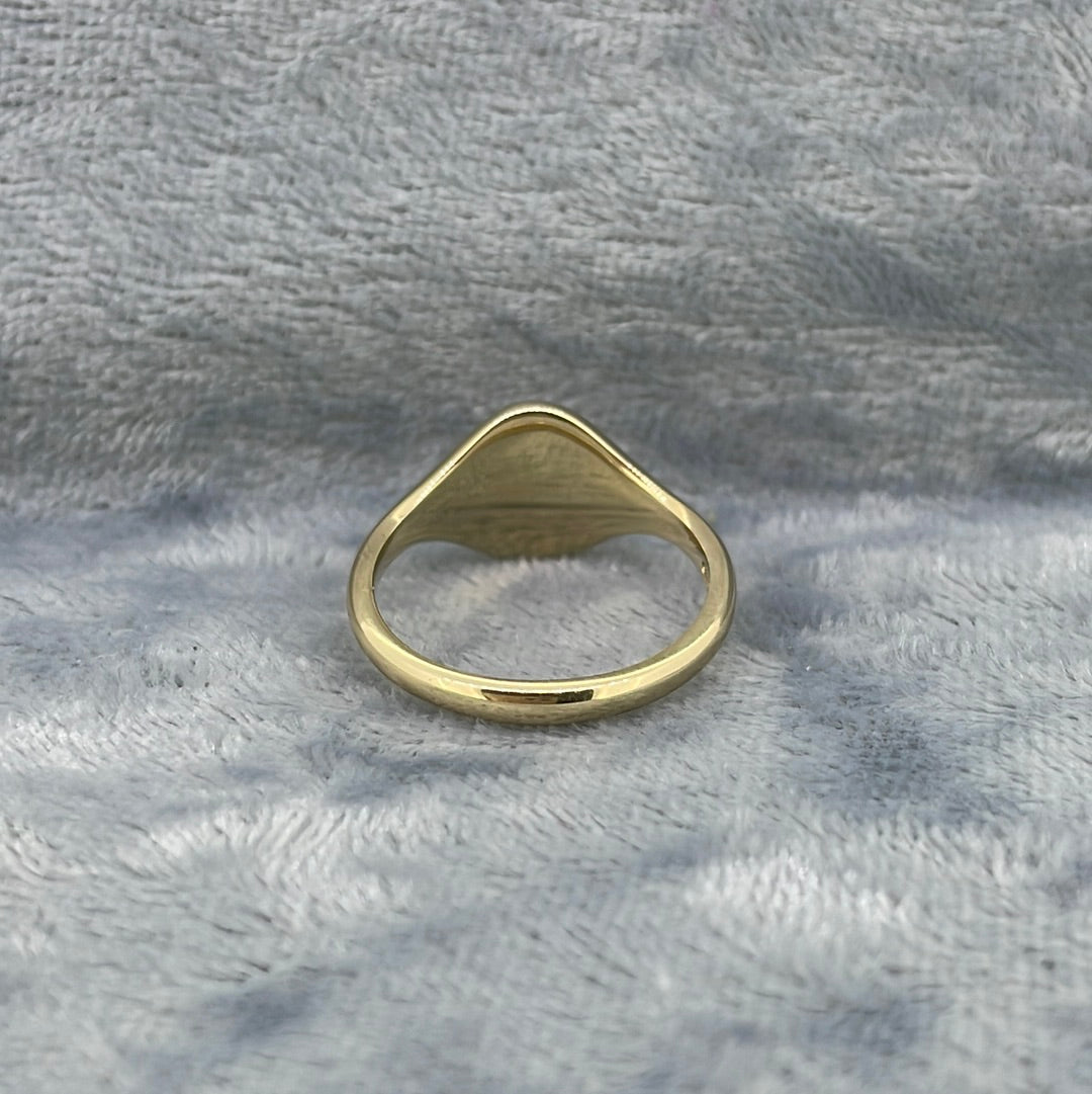 R0699 9ct 9x8mm oval face signet ring S234