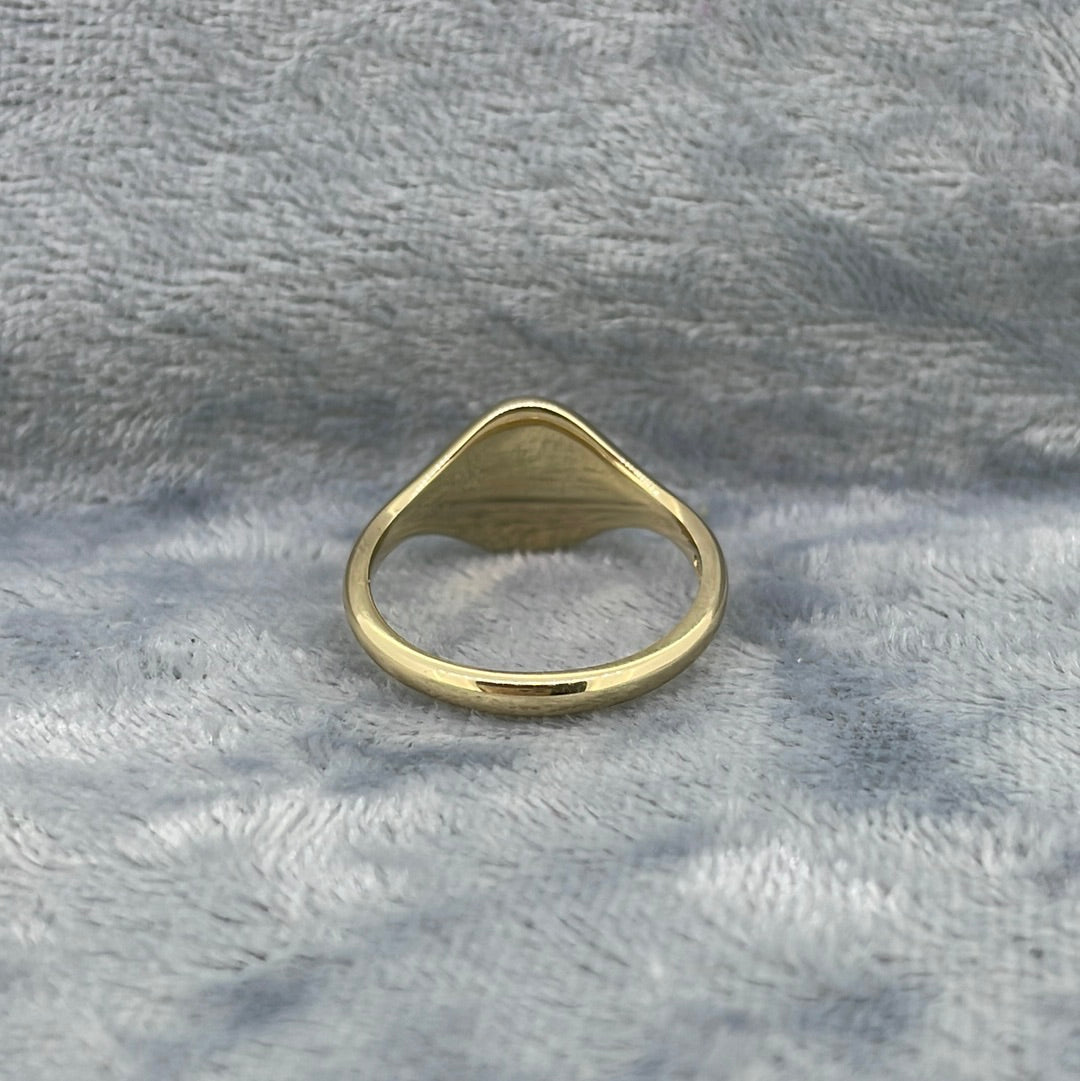 R0699 9ct  9x8mm oval face signet ring S234