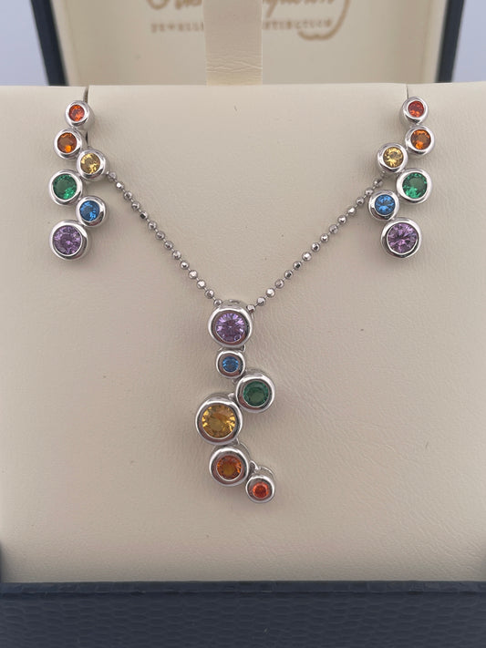 P2786 E4113 Silver rainbow bubble set