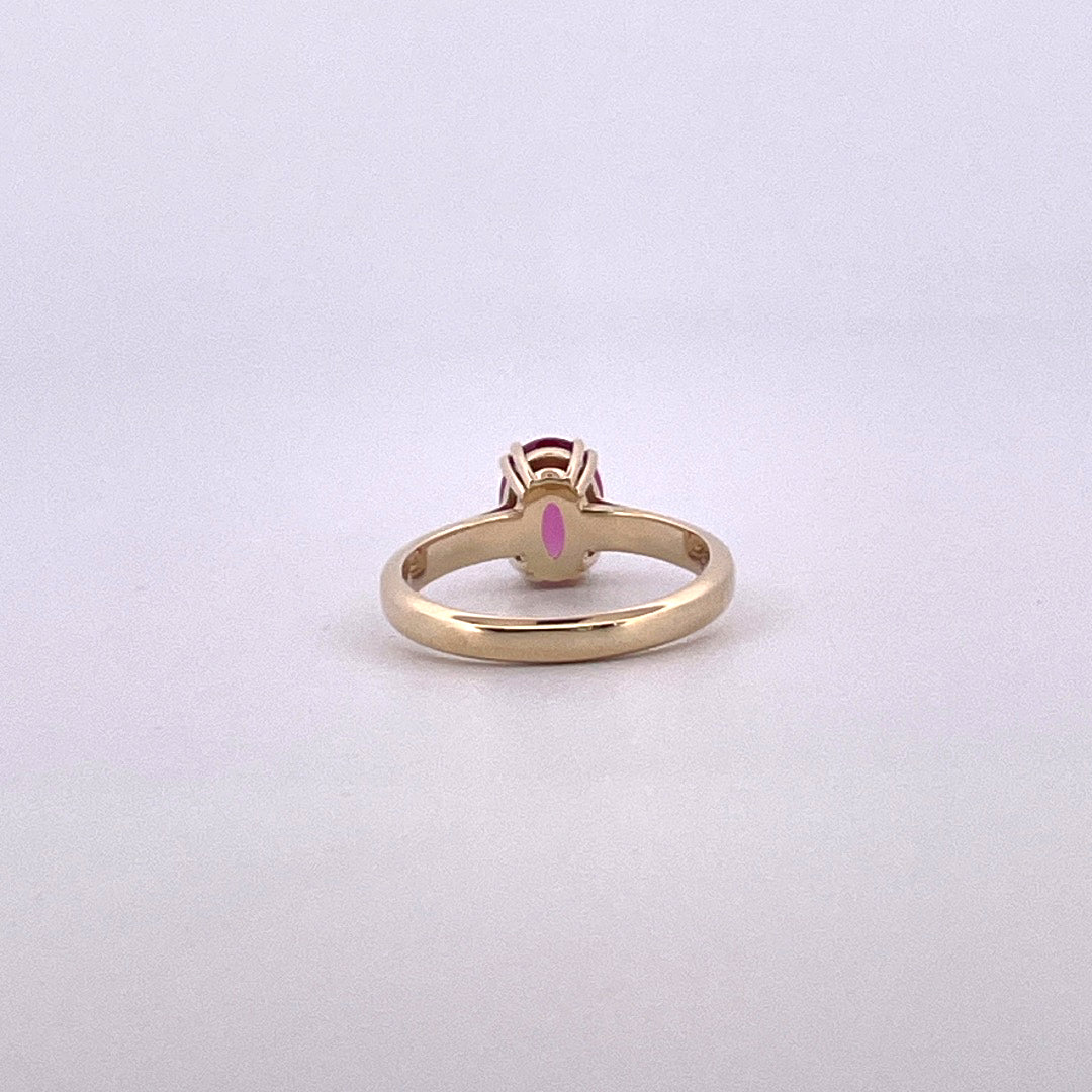 R0838 Pink Tourmaline and Diamond ring