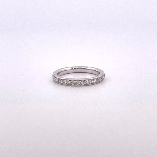 R0764 18ct Diamond White gold mill grained half hoop 0.40ct R5022FI/S