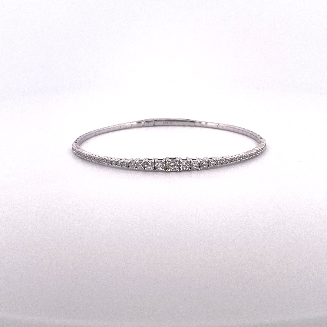 B1238 Silver graduated c.z bangle