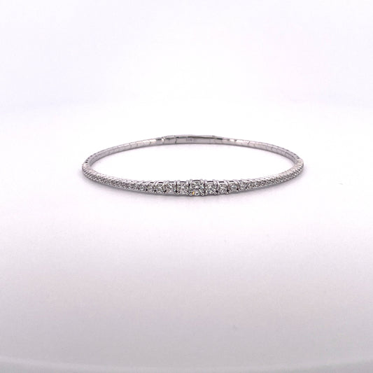 B1238 Silver graduated c.z bangle