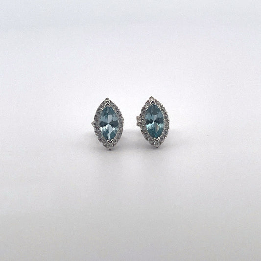 E4178 Silver Marquise Aqua C.Z