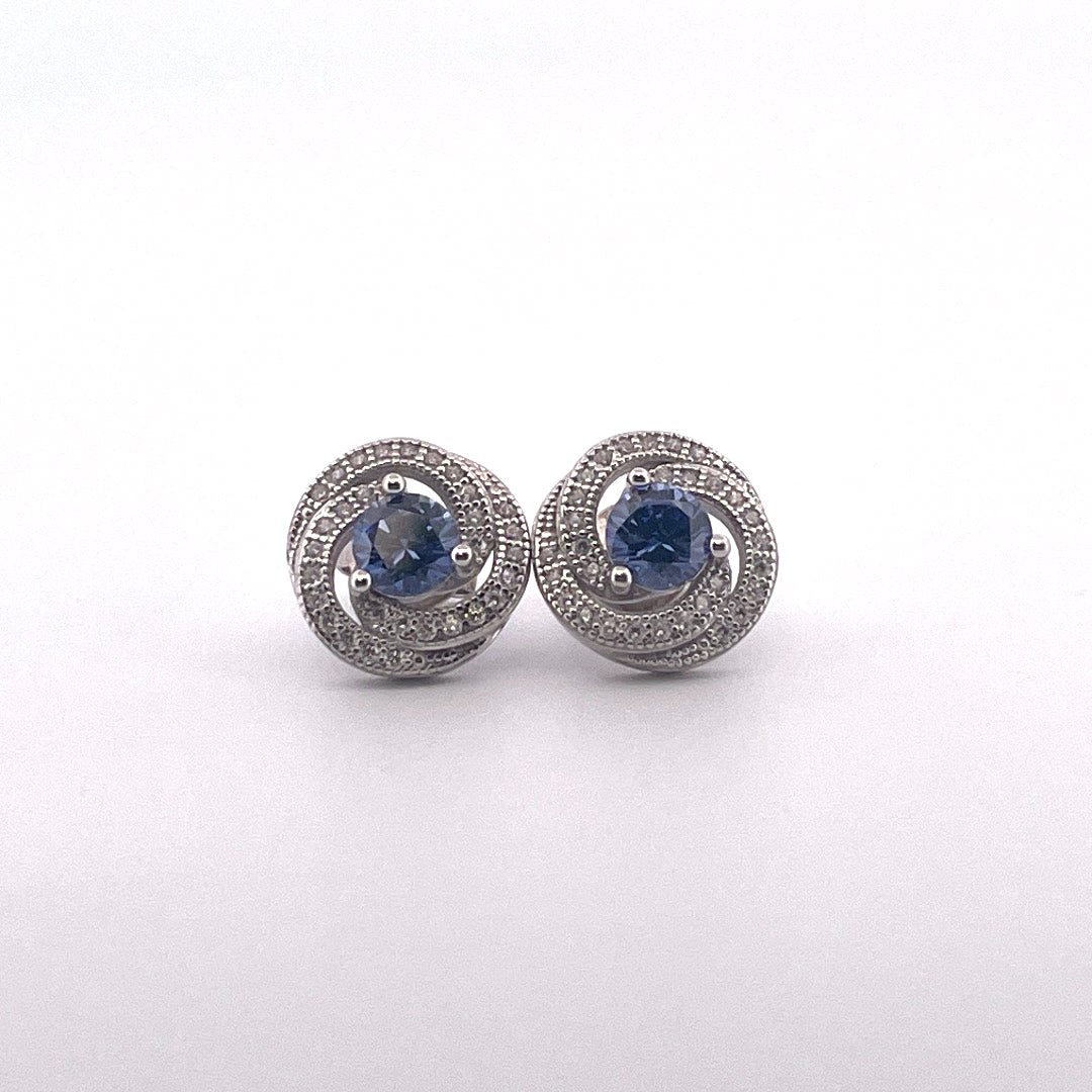 E4176 Silver Tanzanite c.z clusters