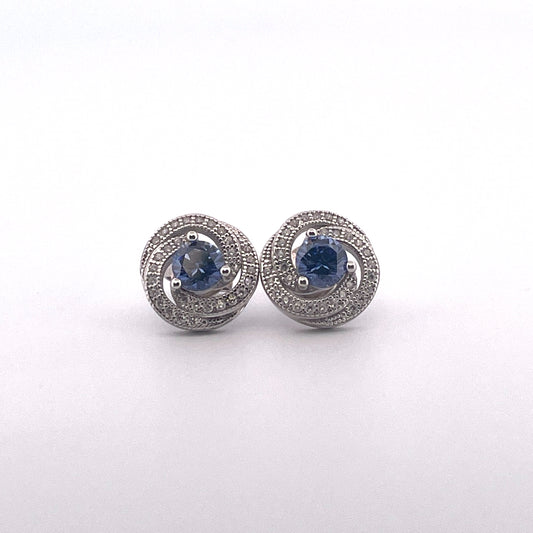 E4176 Silver Tanzanite c.z clusters