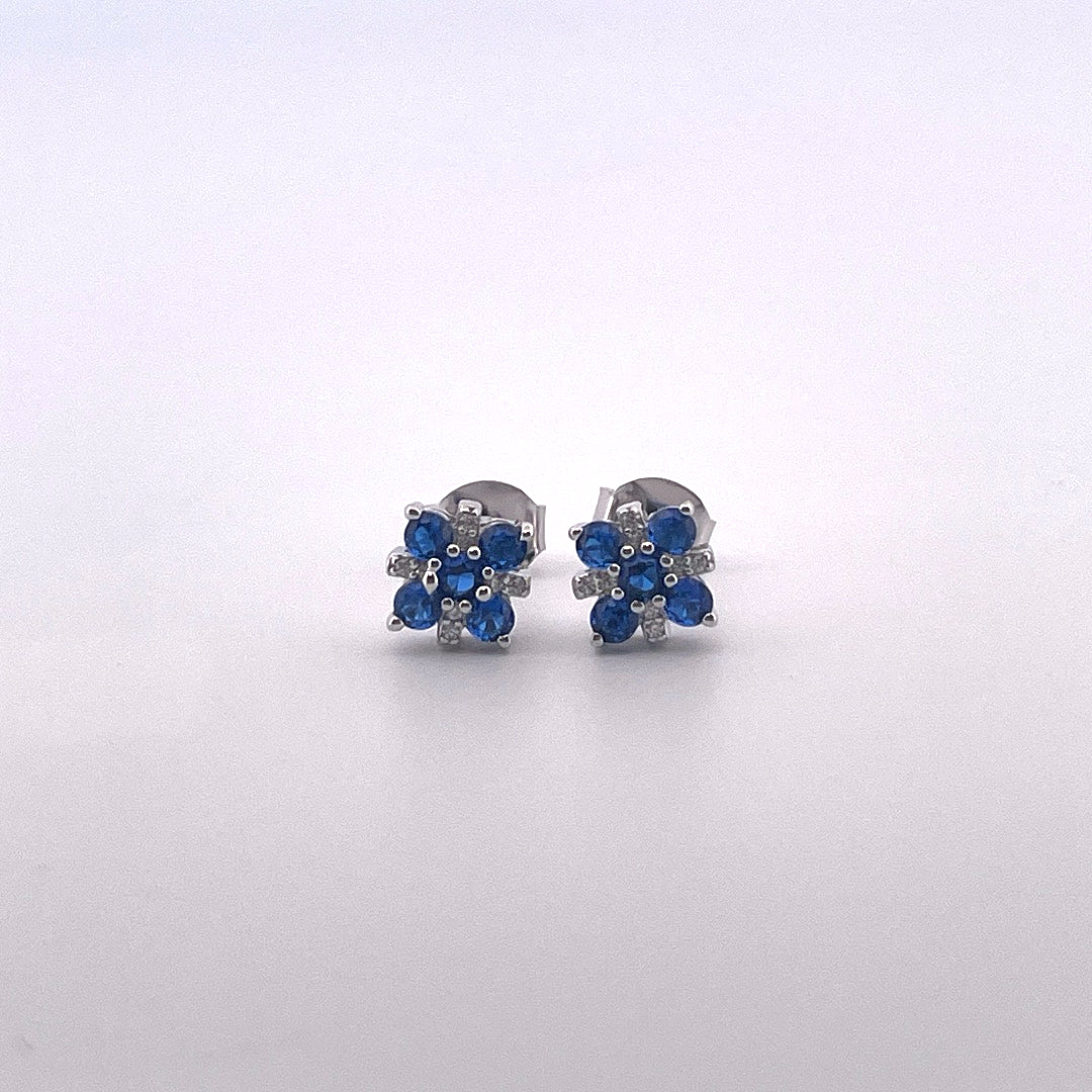E4173 Silver Blue c.z flowers