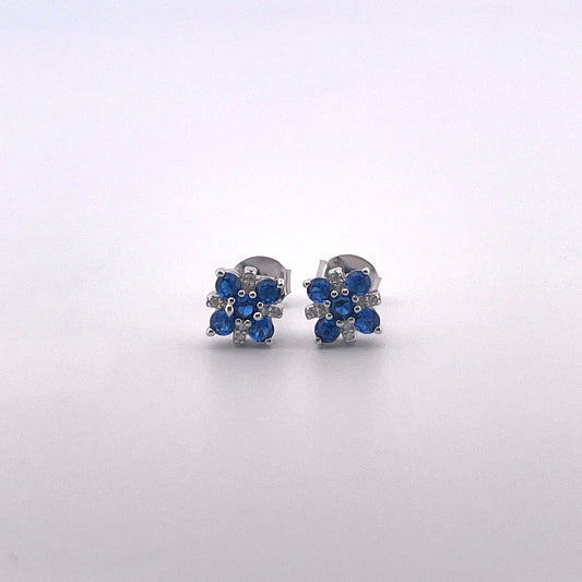 E4173 Silver Blue c.z flowers