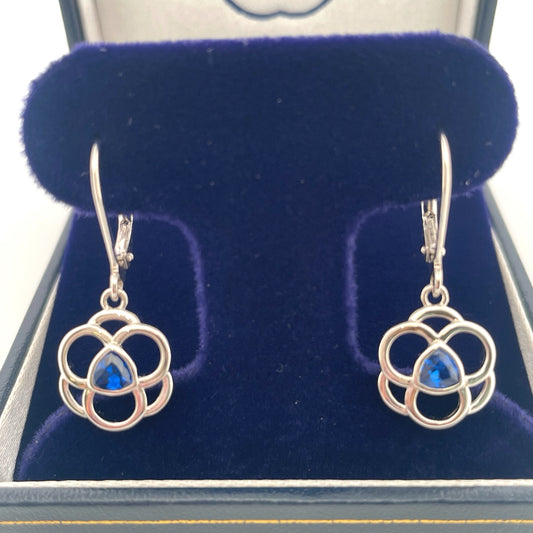 E4171 Silver blue c.z Celtic style