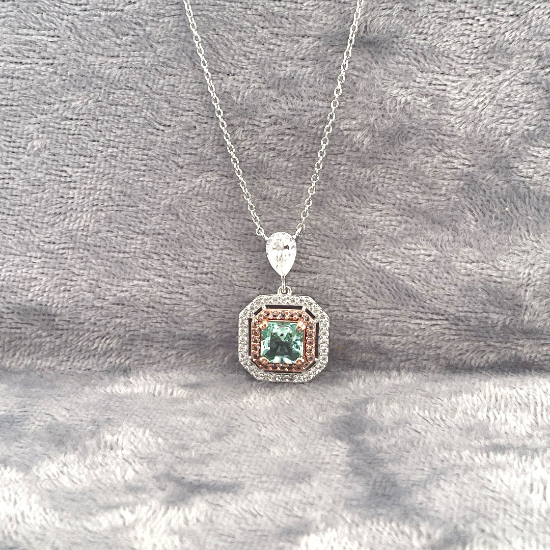 P2797 Silver mint c.z art deco cluster