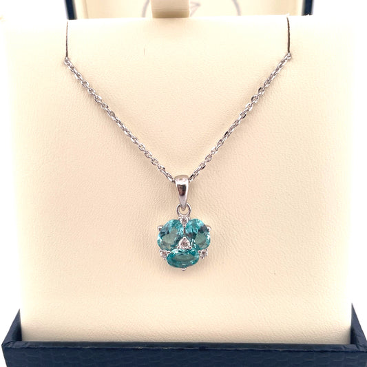 P2810 Silver blue c.z flower style