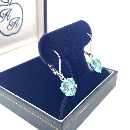 E4166 Silver Aqua c.z flower style