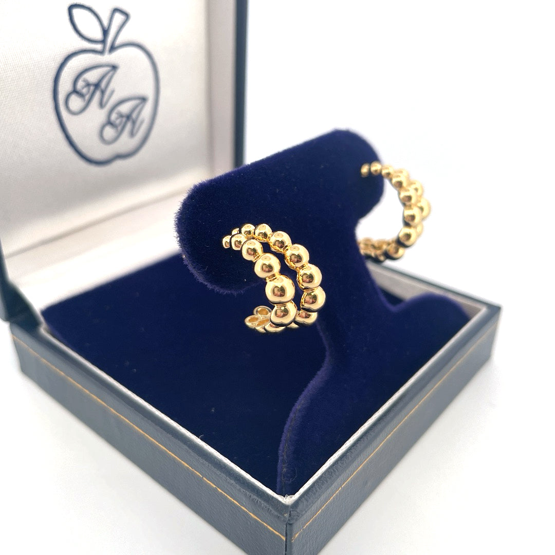 E4135 Gold plated silver double bubble hoops