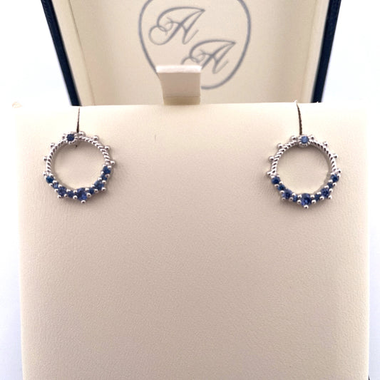 E4179 Silver blue c.z circle design