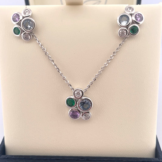 P2793 E4122 Silver multi c.z bubble set