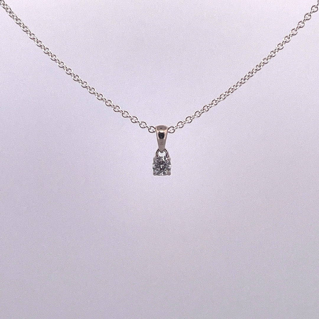 P2852 Silver lab grown diamond necklace