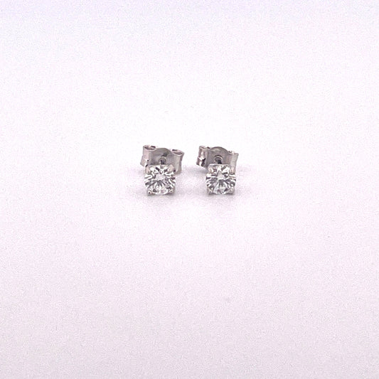 E4231 Silver lab grown diamond studs