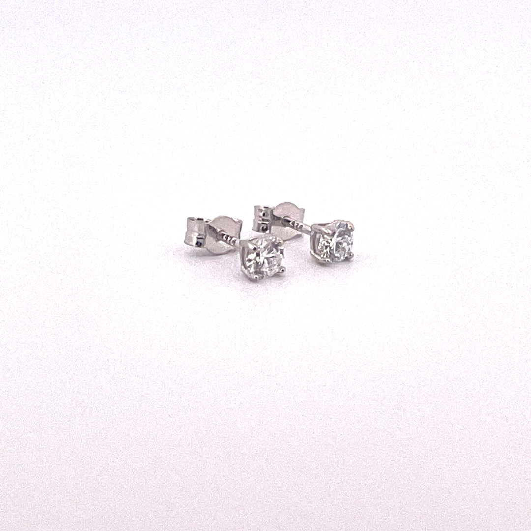 E4231 Silver lab grown diamond studs