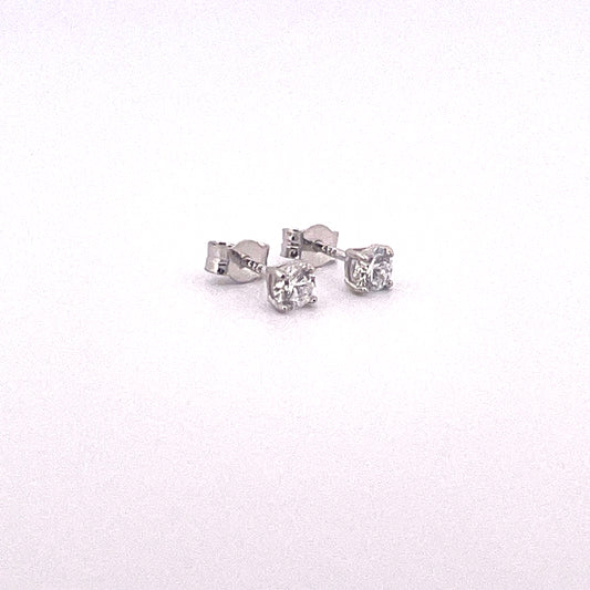 E4231 Silver lab grown diamond studs
