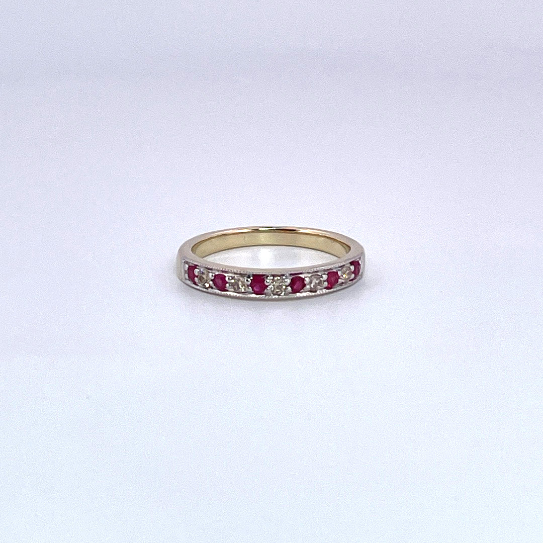 R0842 9ct Ruby and Diamond eternity