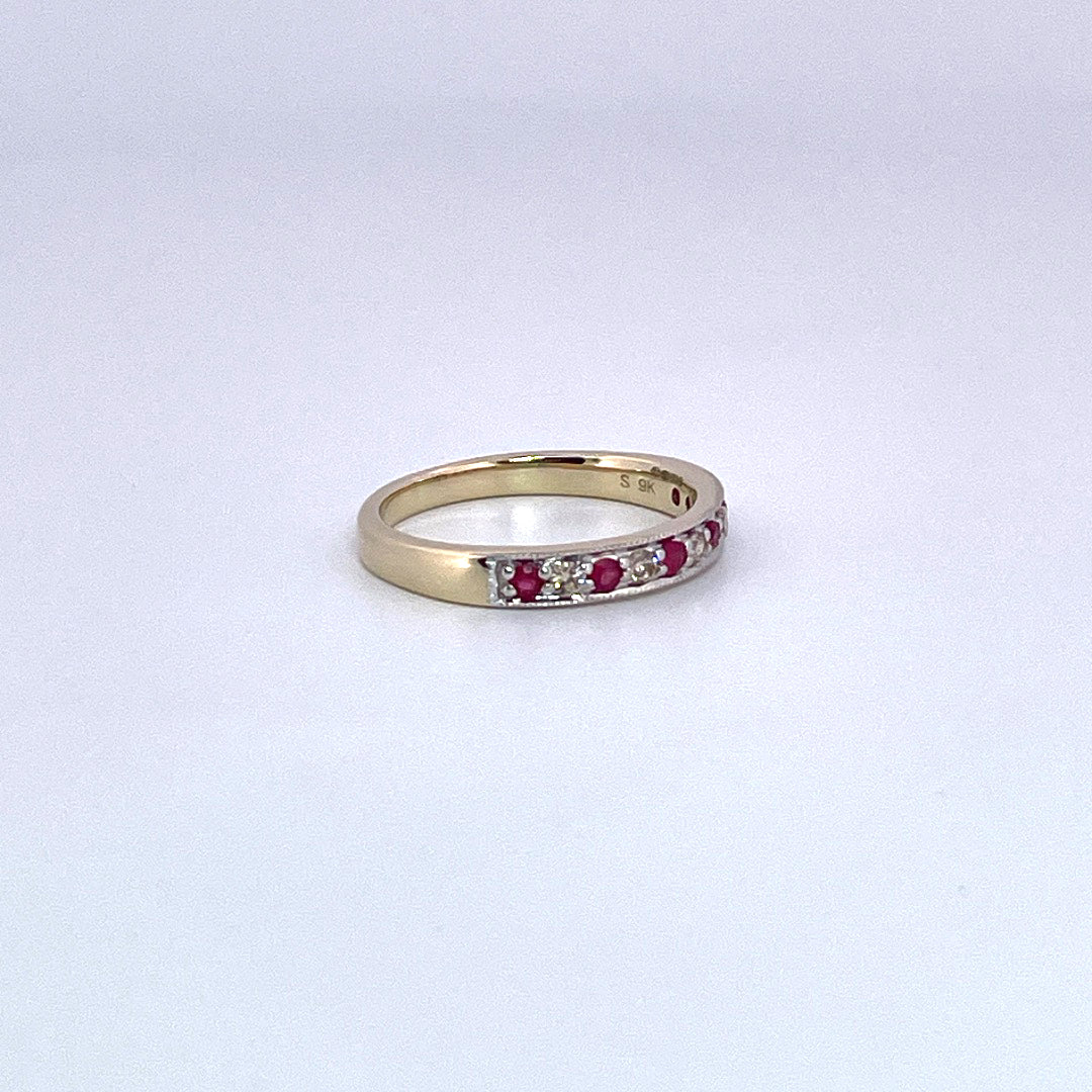 R0842 9ct Ruby and Diamond eternity
