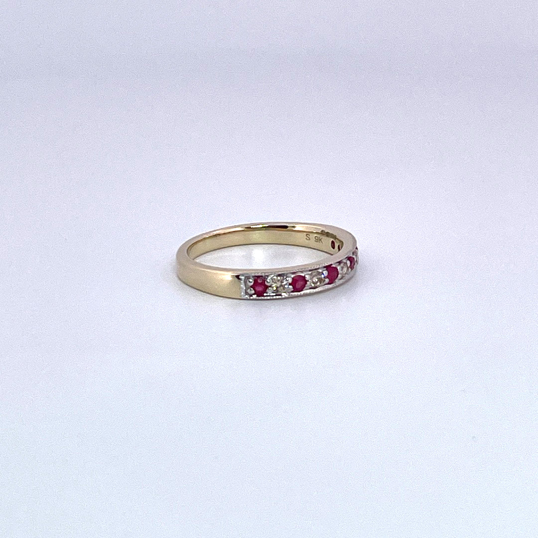 R0842 9ct Ruby and Diamond eternity