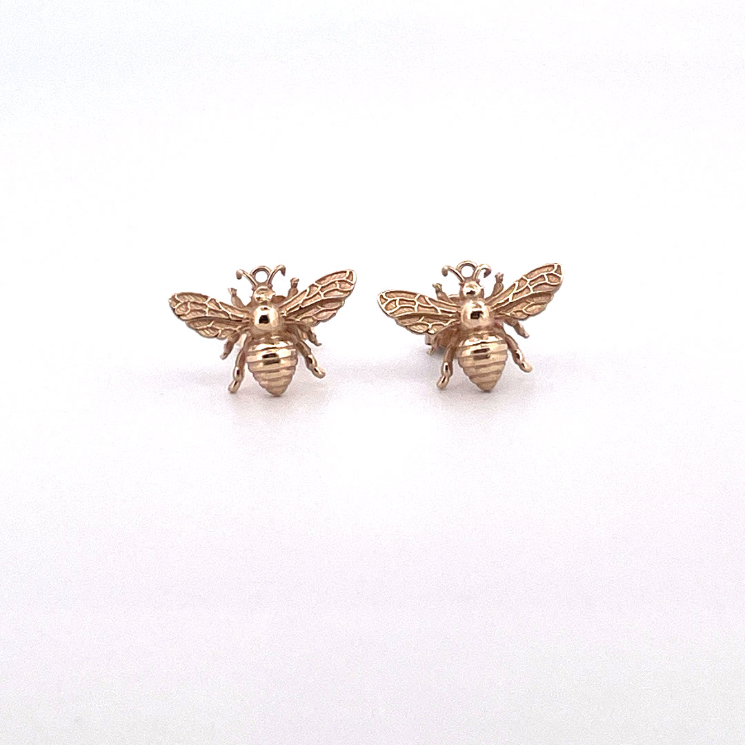 E3945 9ct Gold bee studs