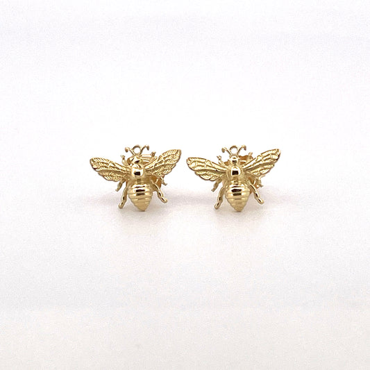 E3944 18ct Gold bee studs