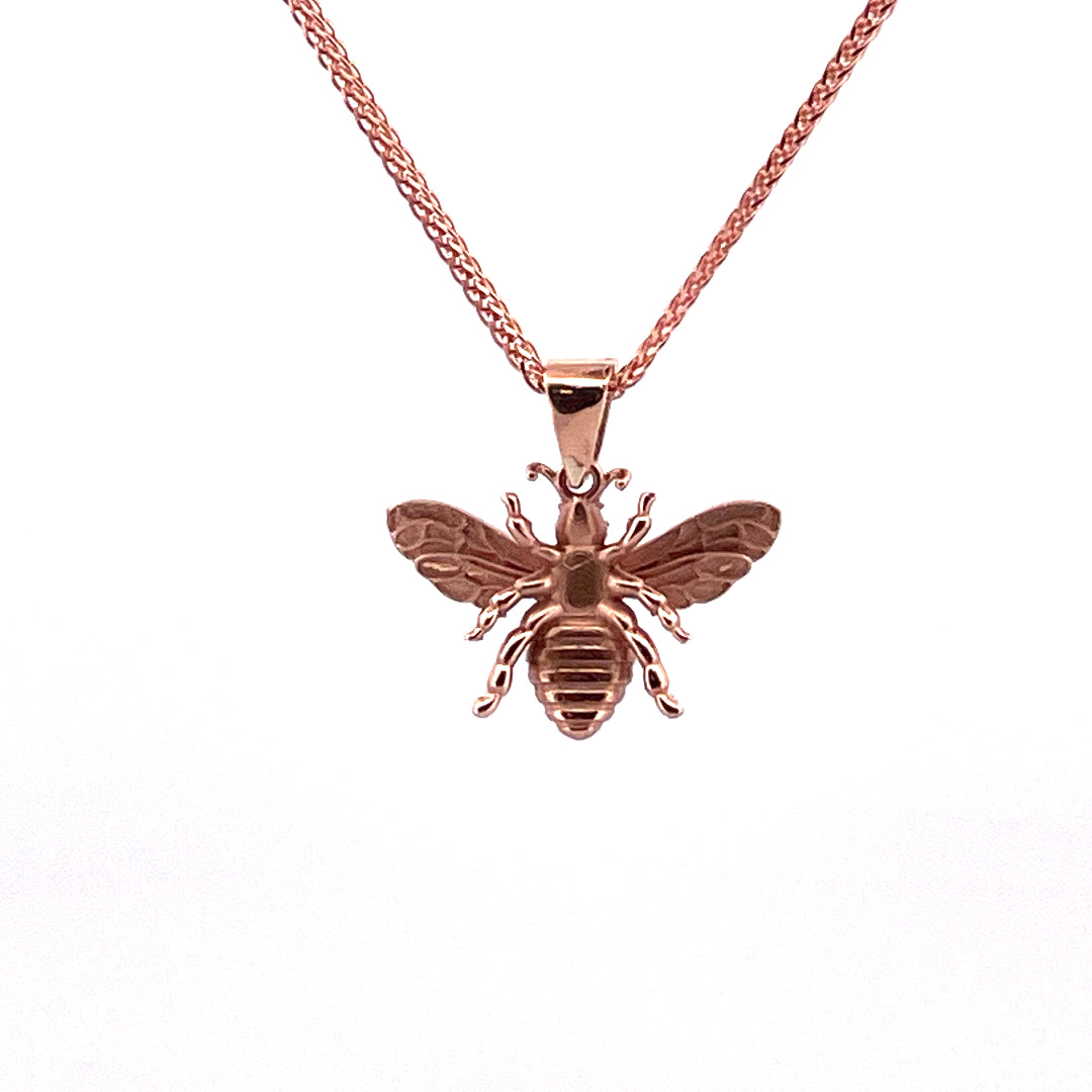 P2680 9ct rose gold bee pendant