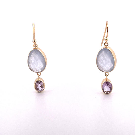 E3495 Gilt Drops Mixed Pear shaped larger st with small oval NBE922